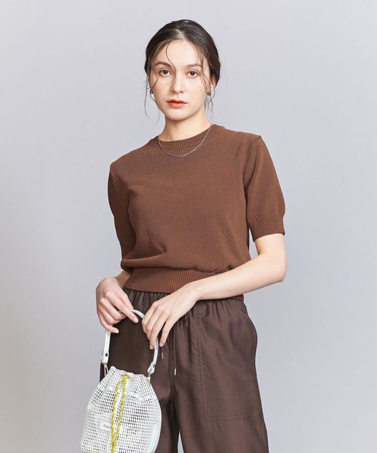 BEAUTY&YOUTH UNITED ARROWS「コイルニット ショートスリーブ プルオーバー -ウォッシャブル-」|ニット・セーター|MD.BROWN