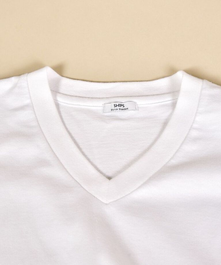 SHIPS「SHIPS: 抗菌・防臭 NANO-FINE（R） コットン Vネック Tシャツ」|Tシャツ・カットソー|
