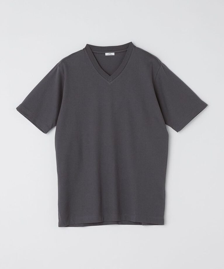 SHIPS「SHIPS: 抗菌・防臭 NANO-FINE（R） コットン Vネック Tシャツ」|Tシャツ・カットソー|ダークグレー