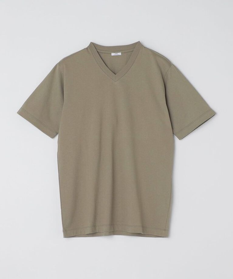 SHIPS「SHIPS: 抗菌・防臭 NANO-FINE（R） コットン Vネック Tシャツ」|Tシャツ・カットソー|オリーブ