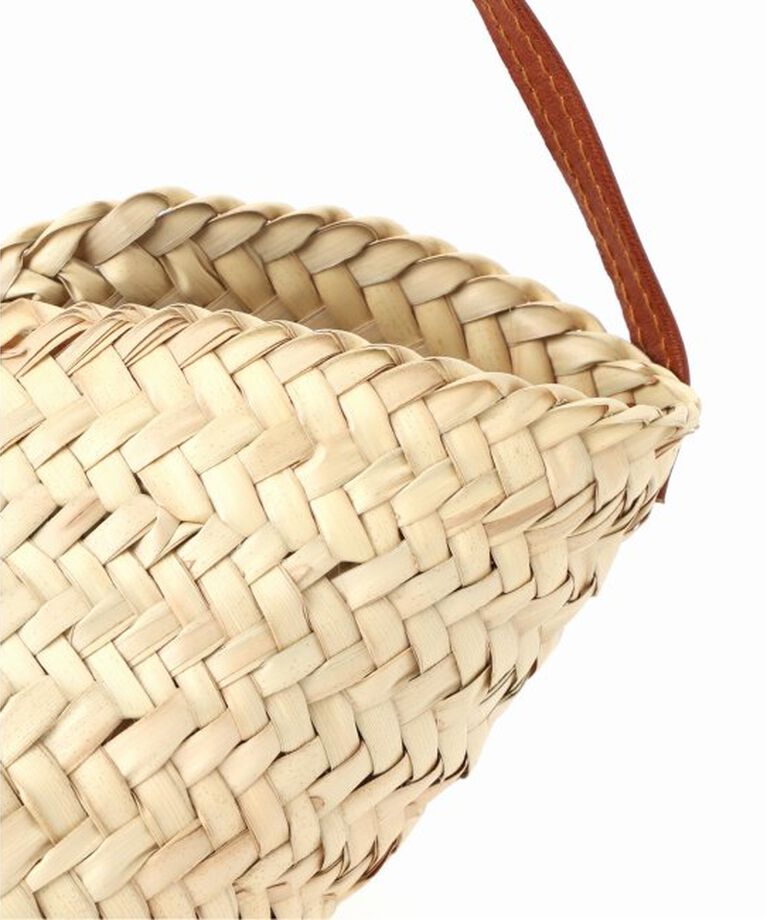 SLOBE IENA「KECH LeS ESSENTIELS RAFFIA LEATHER FLAP MINI KBG-2341」|かごバッグ|