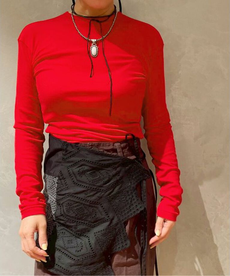 IENA LA BOUCLE「babaco/ババコ Twisted cotton back tied ロングスリーブプルオーバー BA01-CR25」|Tシャツ・カットソー|