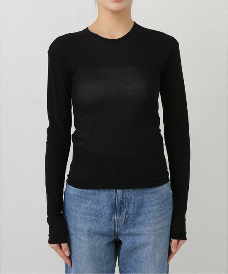 IENA LA BOUCLE「babaco/ババコ Twisted cotton back tied ロングスリーブプルオーバー BA01-CR25」|Tシャツ・カットソー|