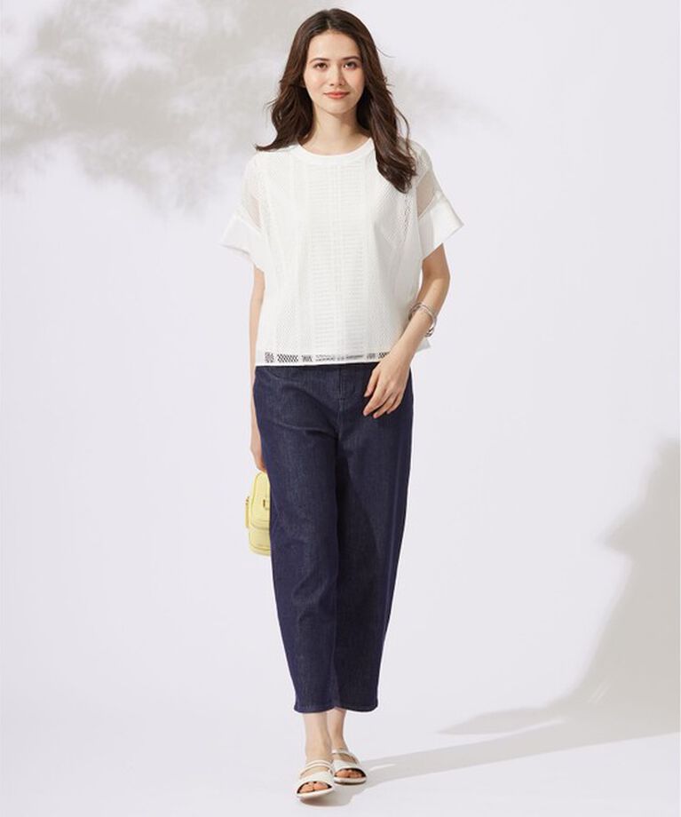自由区「【カタログ掲載・洗える】レースエッジ Tシャツ&タンクトップセット トップス」|Tシャツ・カットソー|