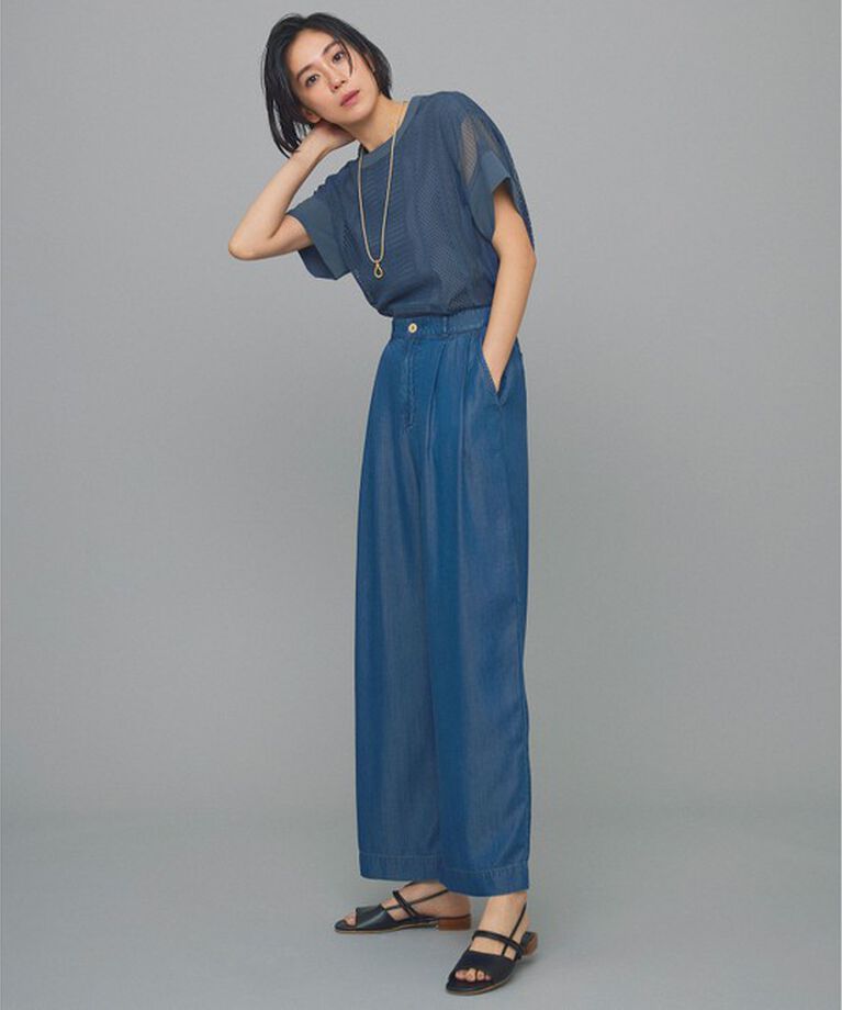 自由区「【カタログ掲載・洗える】レースエッジ Tシャツ&タンクトップセット トップス」|Tシャツ・カットソー|
