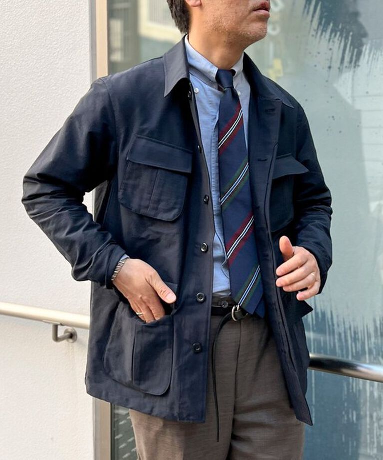 NOLLEY'S goodman「《撥水/ウォッシャブル》リップストップ ストレッチファティーグJK 25SS」|ミリタリージャケット|ダークネイビー
