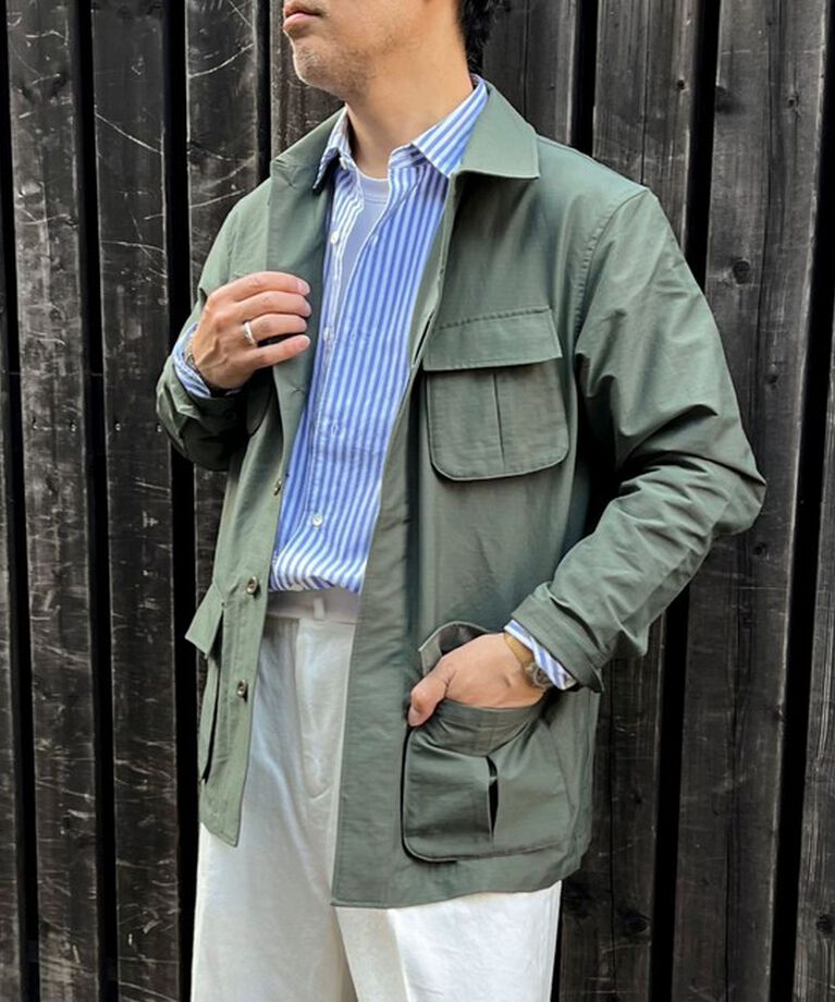 NOLLEY'S goodman「《撥水/ウォッシャブル》リップストップ ストレッチファティーグJK 25SS」|ミリタリージャケット|オリーブ