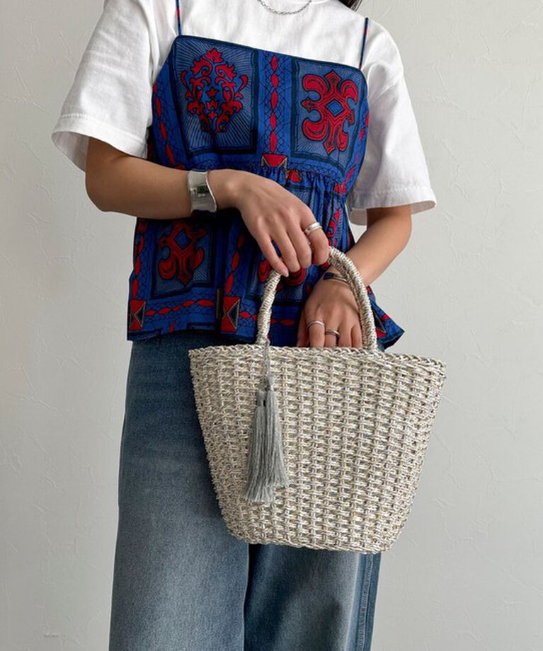 fredy emue「タッセルメタリックフィルムカゴバッグ」|かごバッグ|