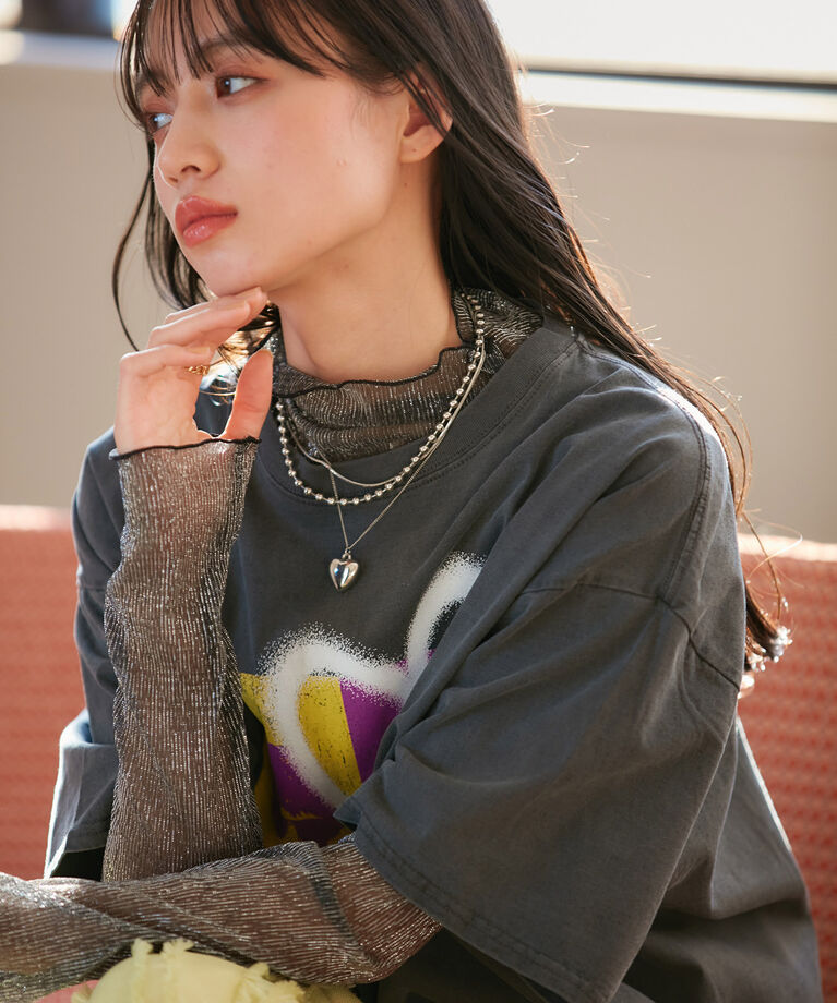 VIS「ラメシアーインナープルオーバー【洗える】」|Tシャツ・カットソー|
