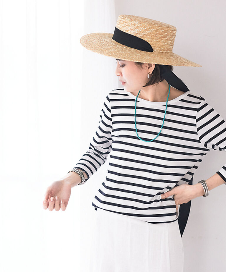 Rouge vif「バックVネック天竺ボーダープルオーバー」|Tシャツ・カットソー|