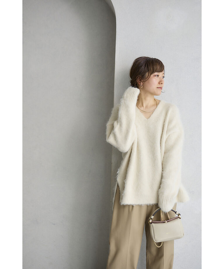 Rouge vif「【一部店舗限定】 　シャギーフォルムVネックニット」|ニット・セーター|