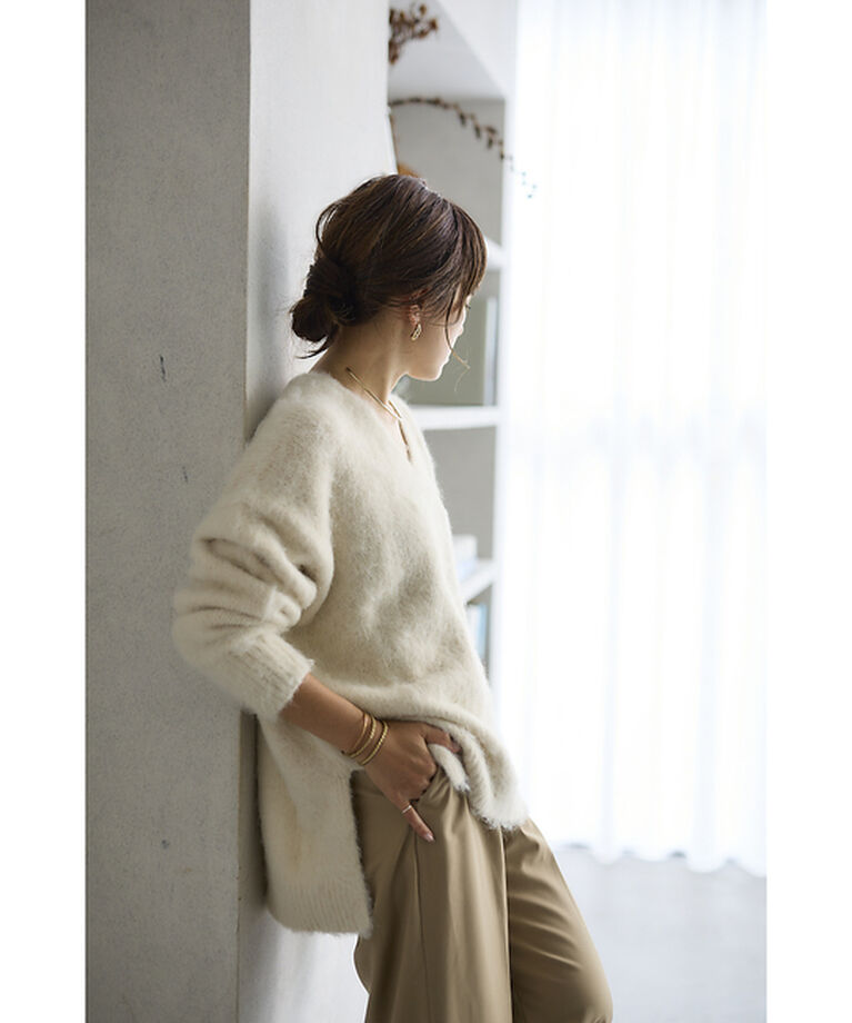 Rouge vif「【一部店舗限定】 　シャギーフォルムVネックニット」|ニット・セーター|