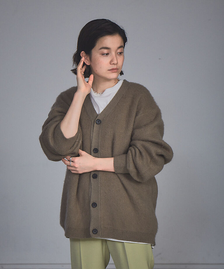 NOMINE「モヘアライク シャギーオーバーサイズ カーディガン レディース」|カーディガン|