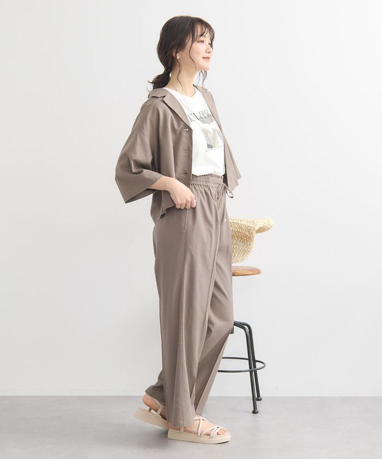 earth music&ecology「リラックスイージーパンツ　25SS リネン 接触冷感 UVカット セットアップ可 夏」|その他|