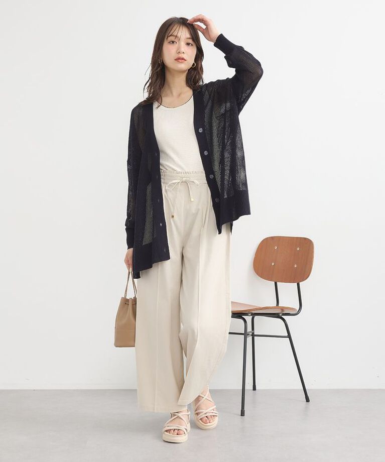 earth music&ecology「リラックスイージーパンツ　25SS リネン 接触冷感 UVカット セットアップ可 夏」|その他|