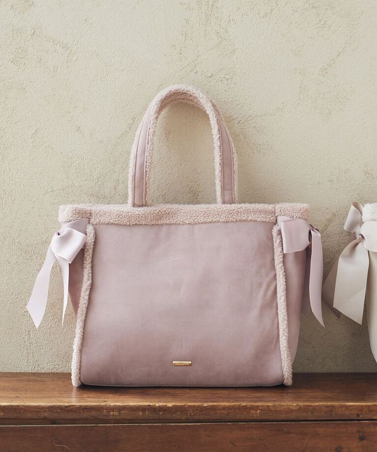 Maison de FLEUR「ムートン風トートバッグ」|トートバッグ|ピンク