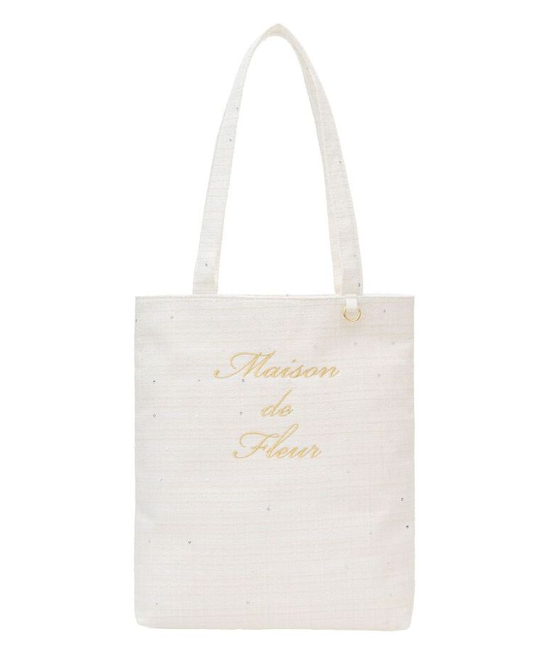 Maison de FLEUR「ツイードブランドロゴ刺繍トートバッグ　ウェーブ」|トートバッグ|