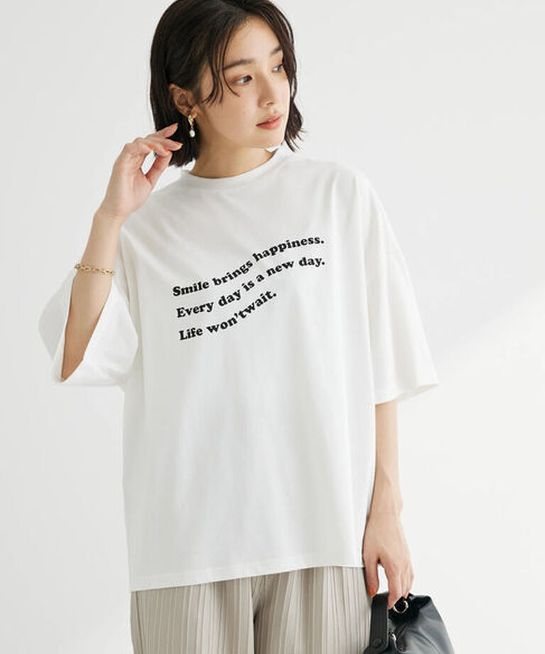  「・Petit Fleur ウェーブロゴptTシャツ」|Tシャツ・カットソー|オフホワイト
