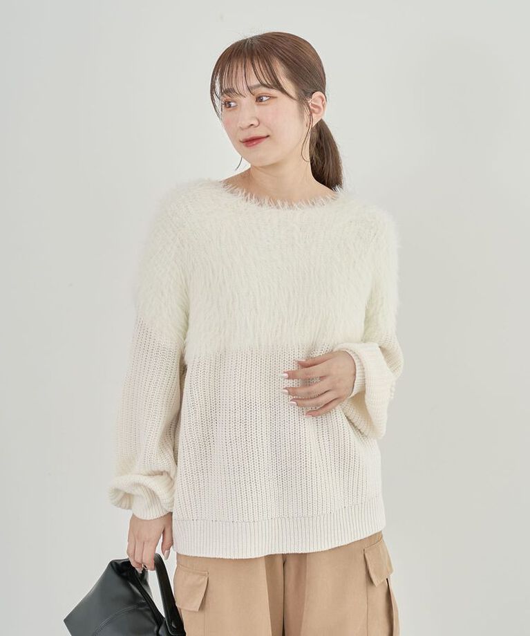 Green Parks「・Petit Fleur シャギーキリカエニット」|ニット・セーター|