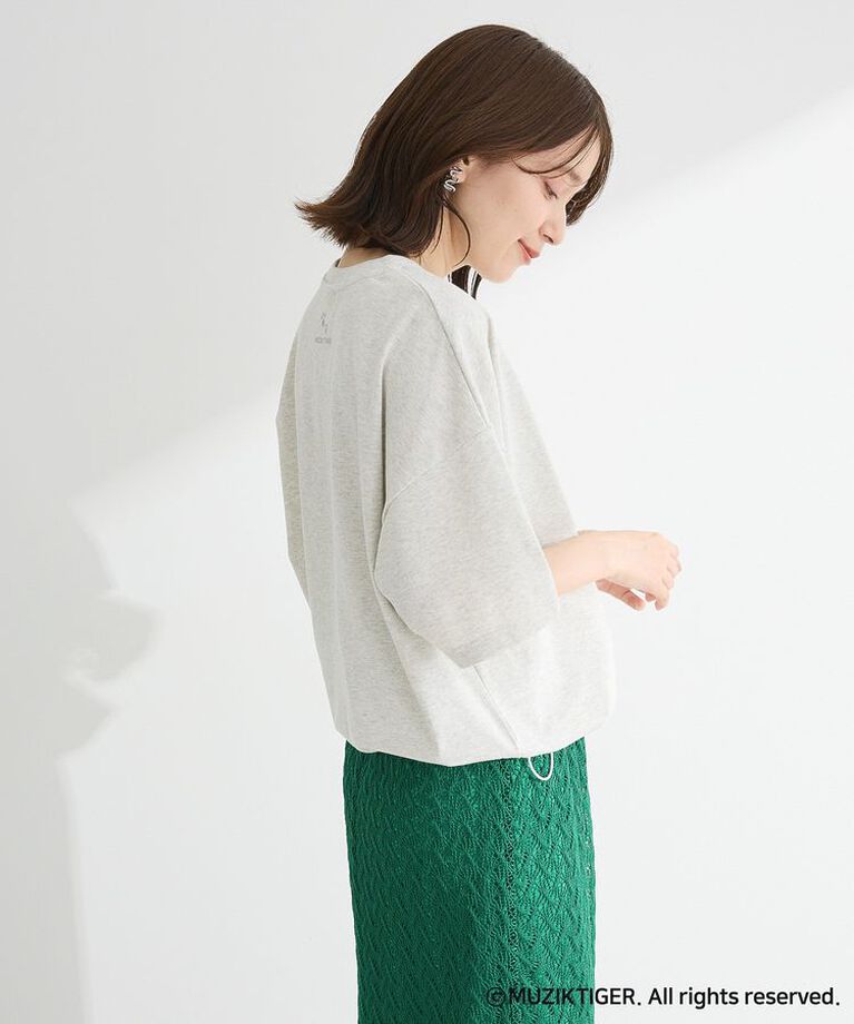 Green Parks「ムジークタイガー/裾ドロスト刺繍Tシャツ」|Tシャツ・カットソー|