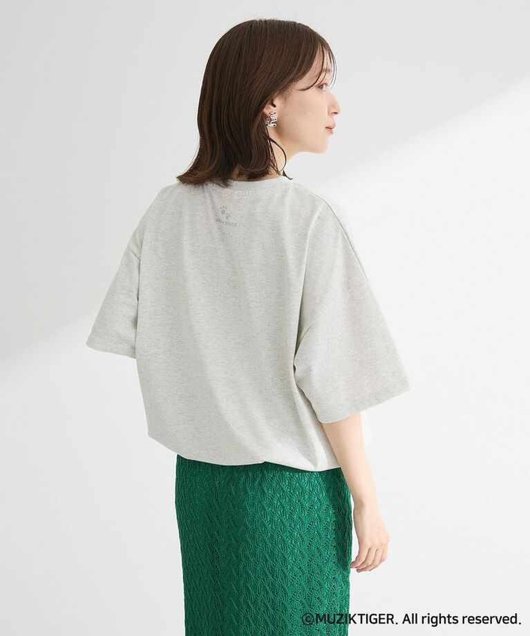 Green Parks「ムジークタイガー/裾ドロスト刺繍Tシャツ」|Tシャツ・カットソー|