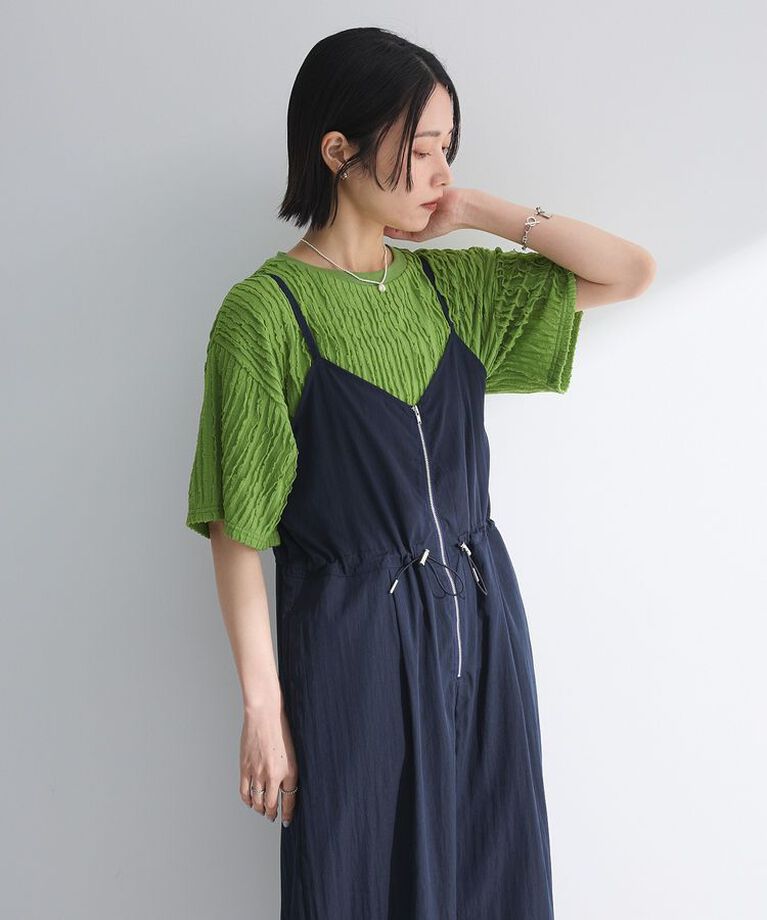 Green Parks「5分袖フリルカットプルオーバー」|Tシャツ・カットソー|