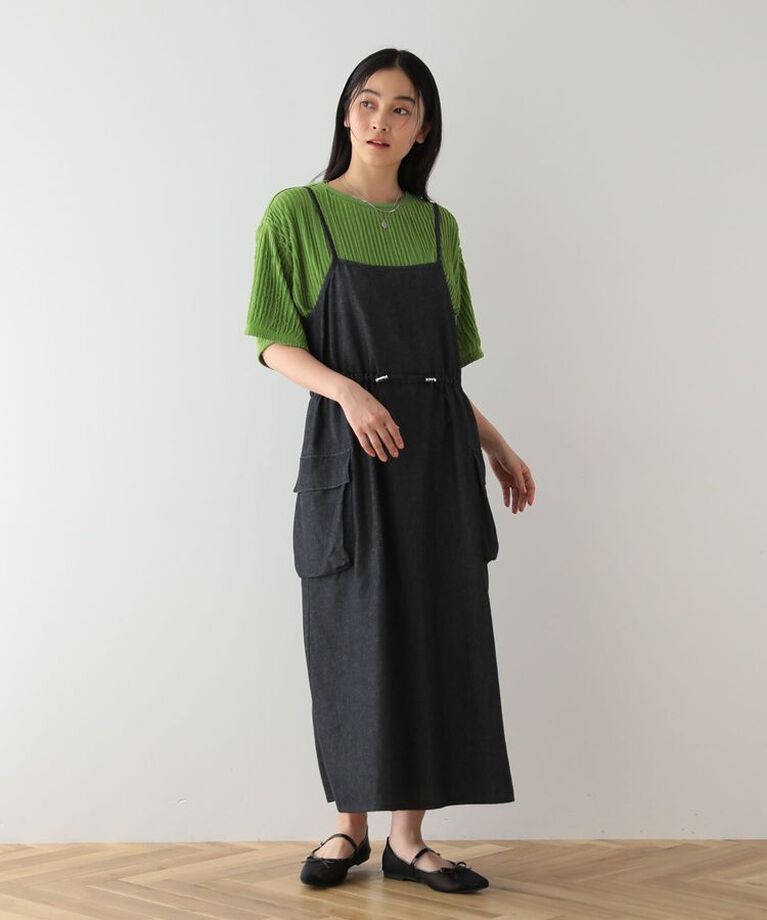 Green Parks「5分袖フリルカットプルオーバー」|Tシャツ・カットソー|