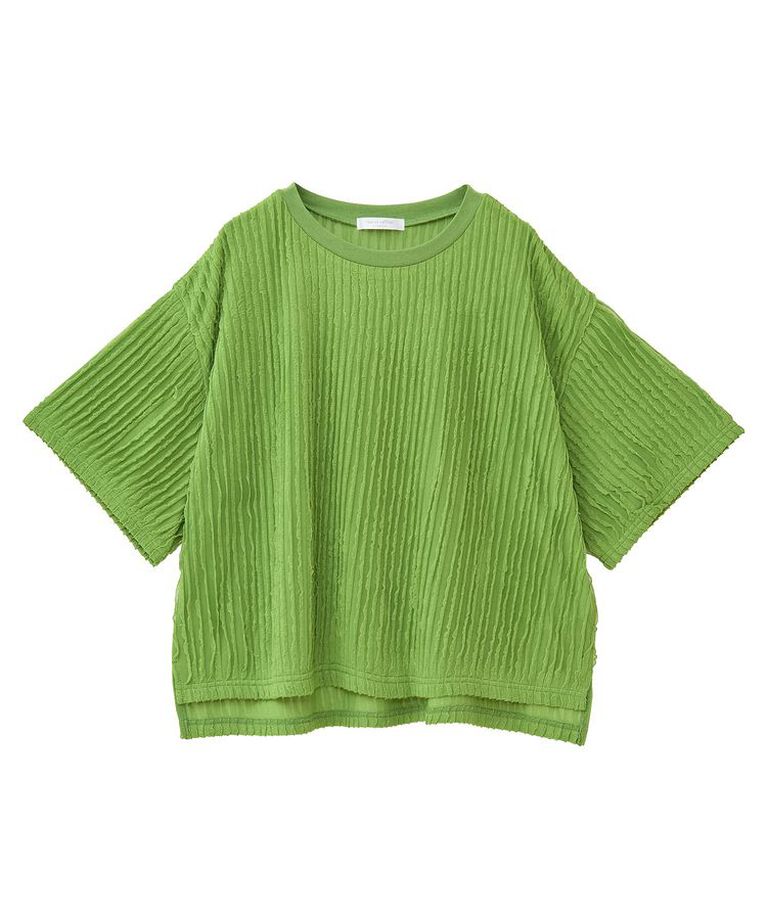 Green Parks「5分袖フリルカットプルオーバー」|Tシャツ・カットソー|