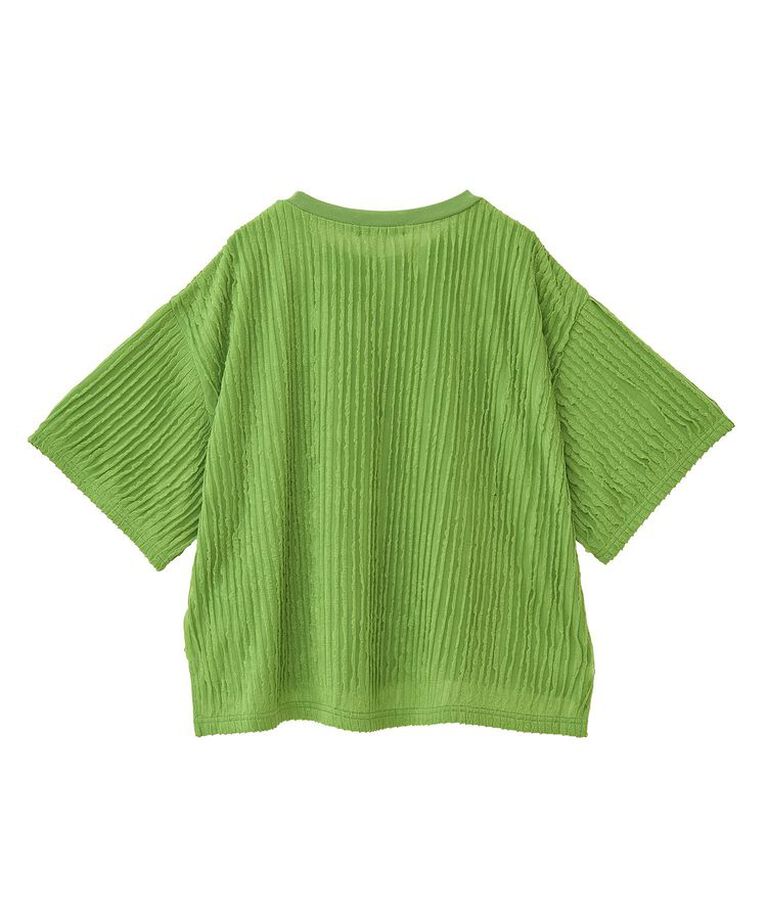 Green Parks「5分袖フリルカットプルオーバー」|Tシャツ・カットソー|
