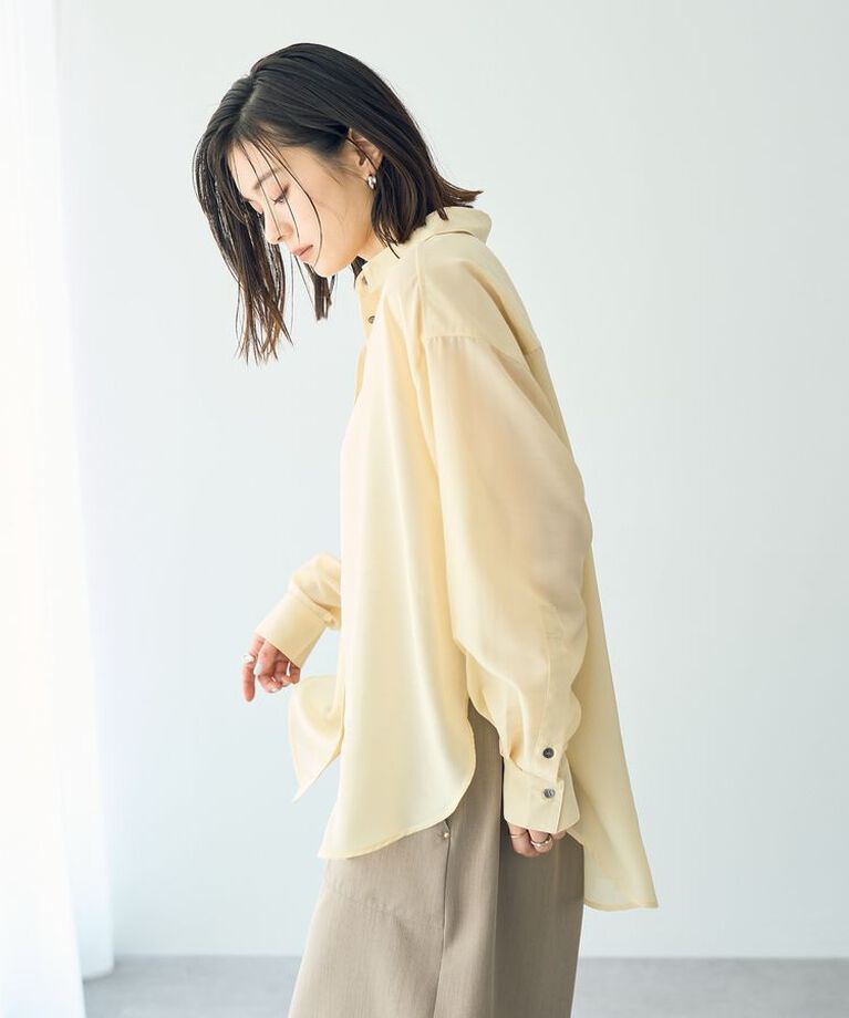 YECCA VECCA「サイドスリットシアーシャツ」|シャツ・ブラウス|