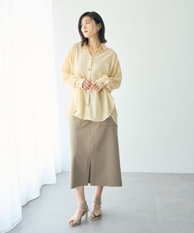 YECCA VECCA「サイドスリットシアーシャツ」|シャツ・ブラウス|