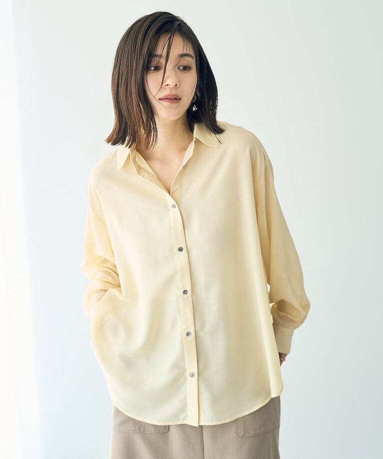 YECCA VECCA「サイドスリットシアーシャツ」|シャツ・ブラウス|