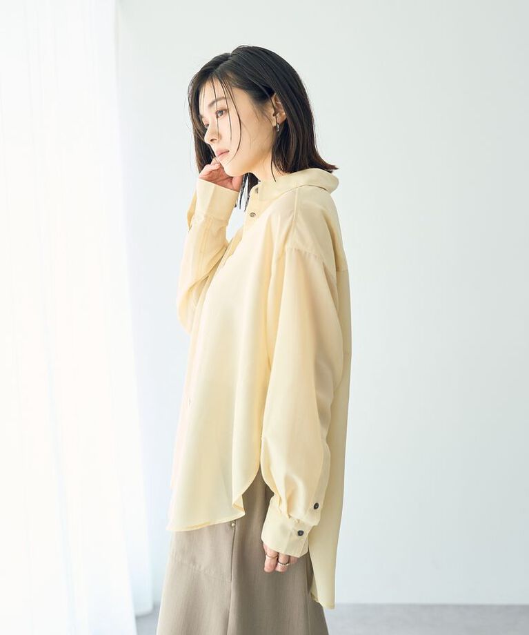 YECCA VECCA「サイドスリットシアーシャツ」|シャツ・ブラウス|