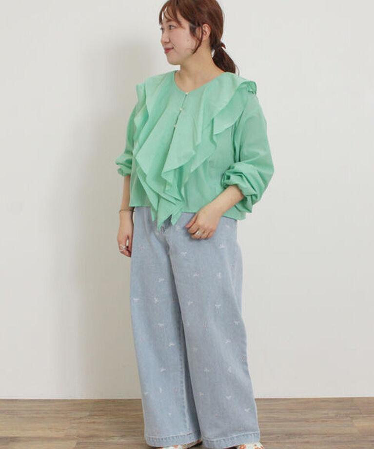 Samansa Mos2「花柄刺繍シアーシューズ」|ビジネス・ドレスシューズ|