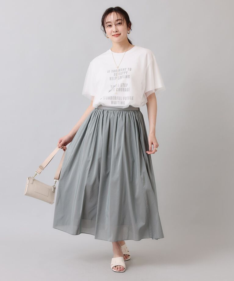 UNTITLED「【カジュアル／シアー】チュールロゴTシャツ」|Tシャツ・カットソー|