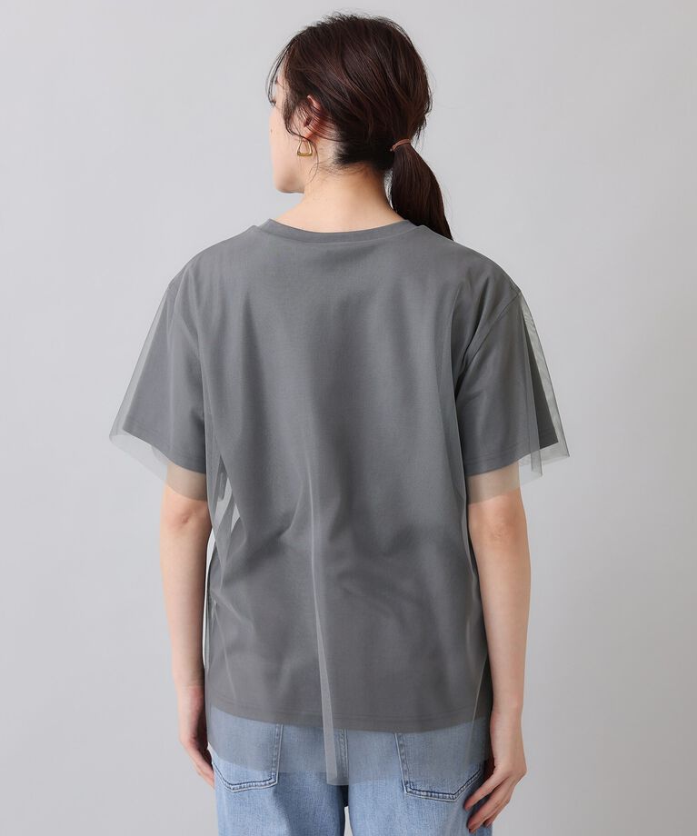 UNTITLED「【カジュアル／シアー】チュールロゴTシャツ」|Tシャツ・カットソー|