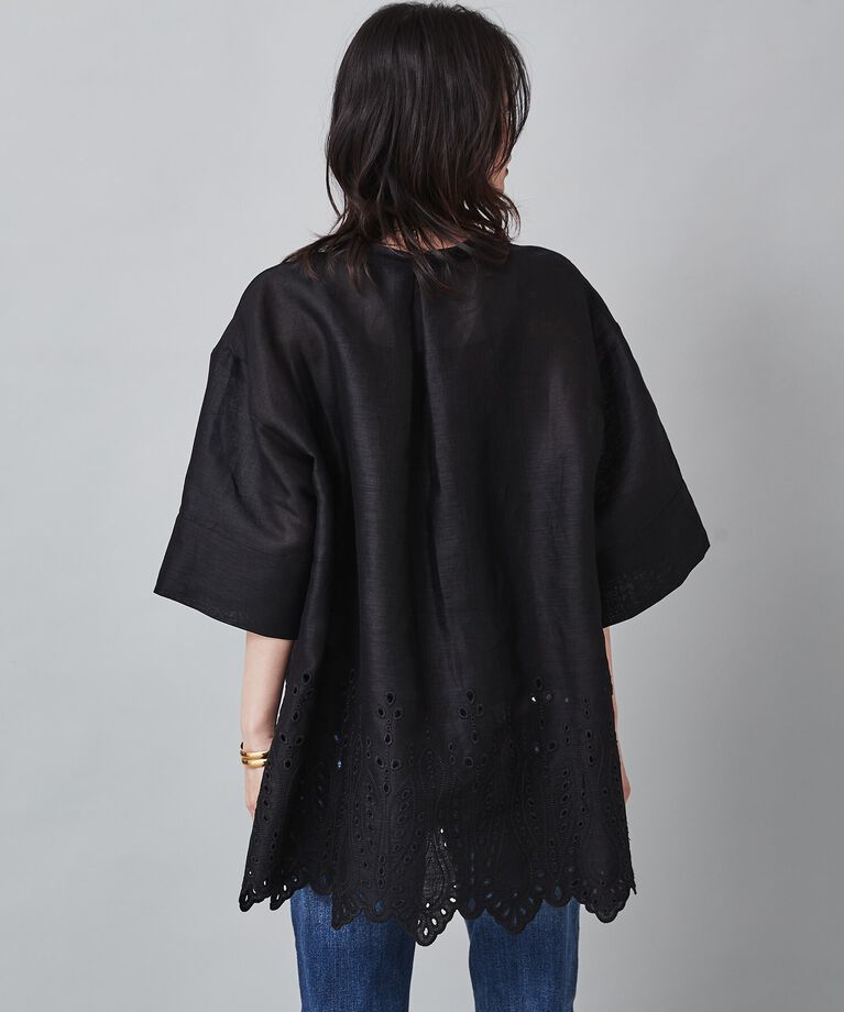 UNTITLED「【麻100／洗える／刺繍】アイレットリネン ブラウス」|シャツ・ブラウス|
