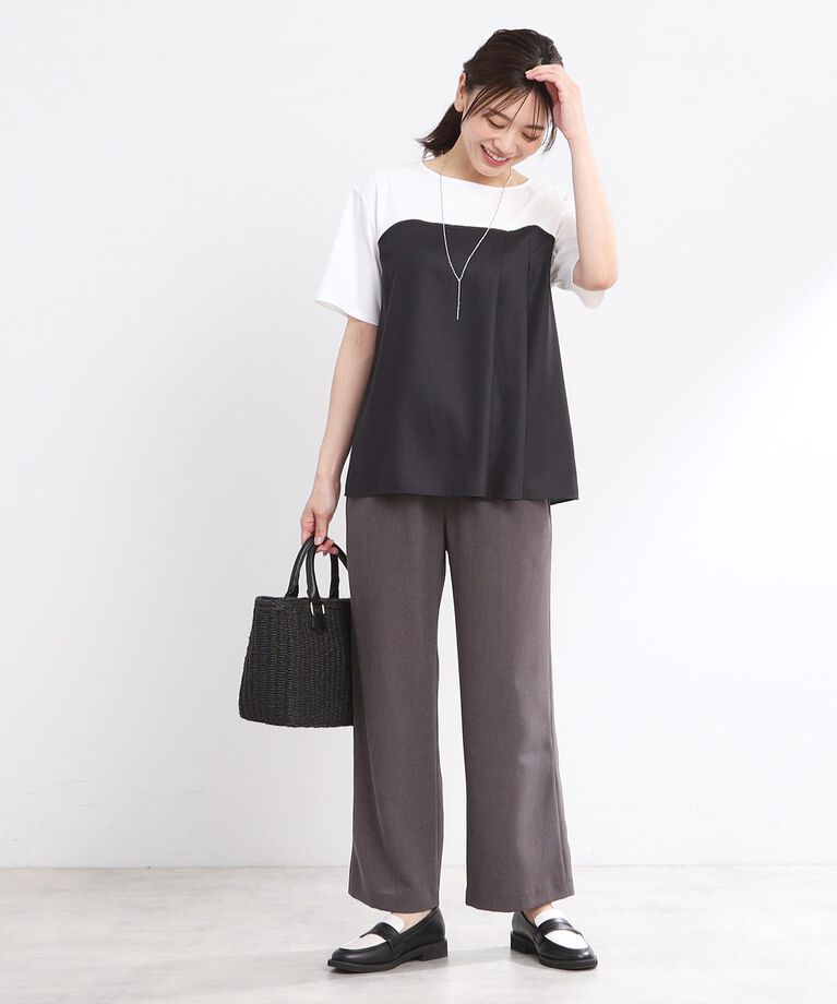 Reflect「【UVカット／接触冷感／マシンウォッシュ可能】レイヤード風ジャージブラウス」|Tシャツ・カットソー|