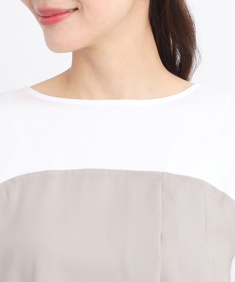 Reflect「【UVカット／接触冷感／マシンウォッシュ可能】レイヤード風ジャージブラウス」|Tシャツ・カットソー|