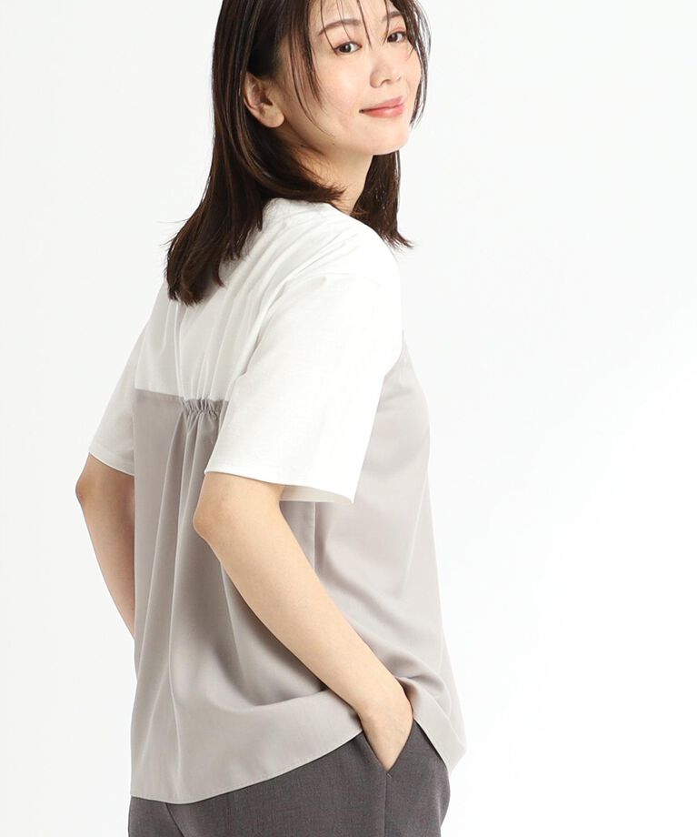 Reflect「【UVカット／接触冷感／マシンウォッシュ可能】レイヤード風ジャージブラウス」|Tシャツ・カットソー|