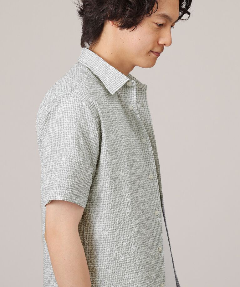 TAKEO KIKUCHI「【無地・チェック・ボタニカル柄】リップル シャツ」|シャツ・ブラウス|