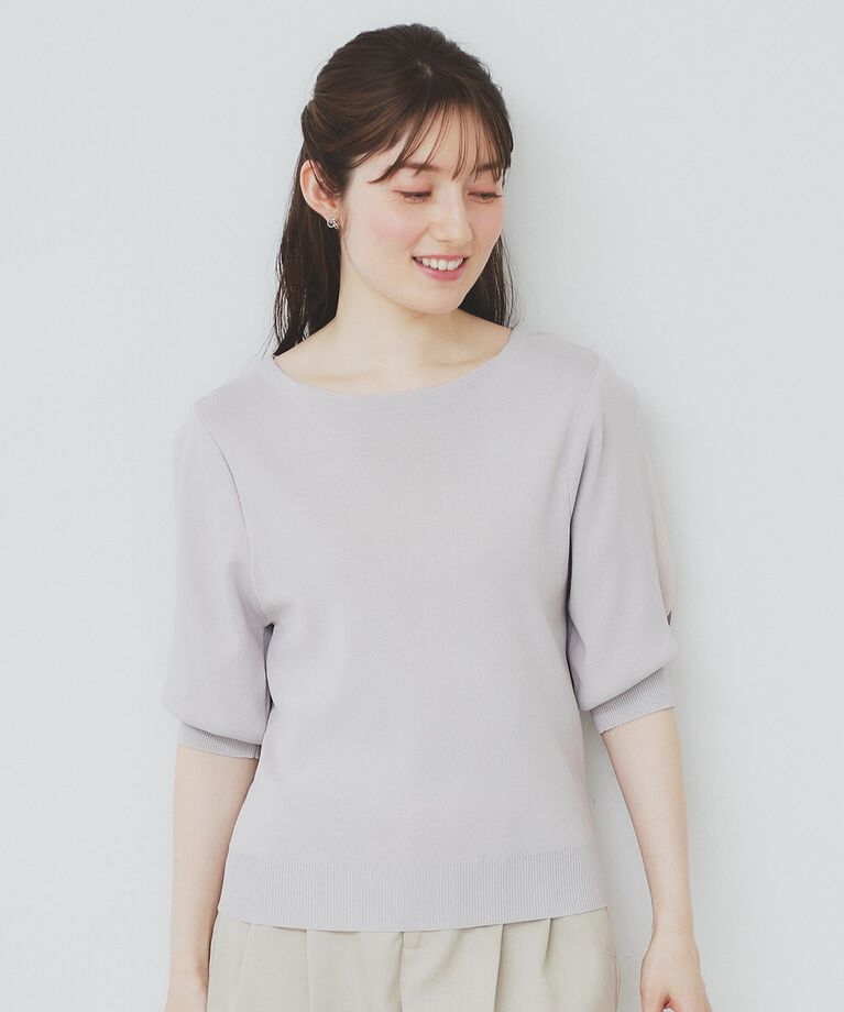 index「《6color/XS-LLsize》ドライタッチ デザインスリーブニット【洗濯機洗い可/接触冷感/抗」|ニット・セーター|