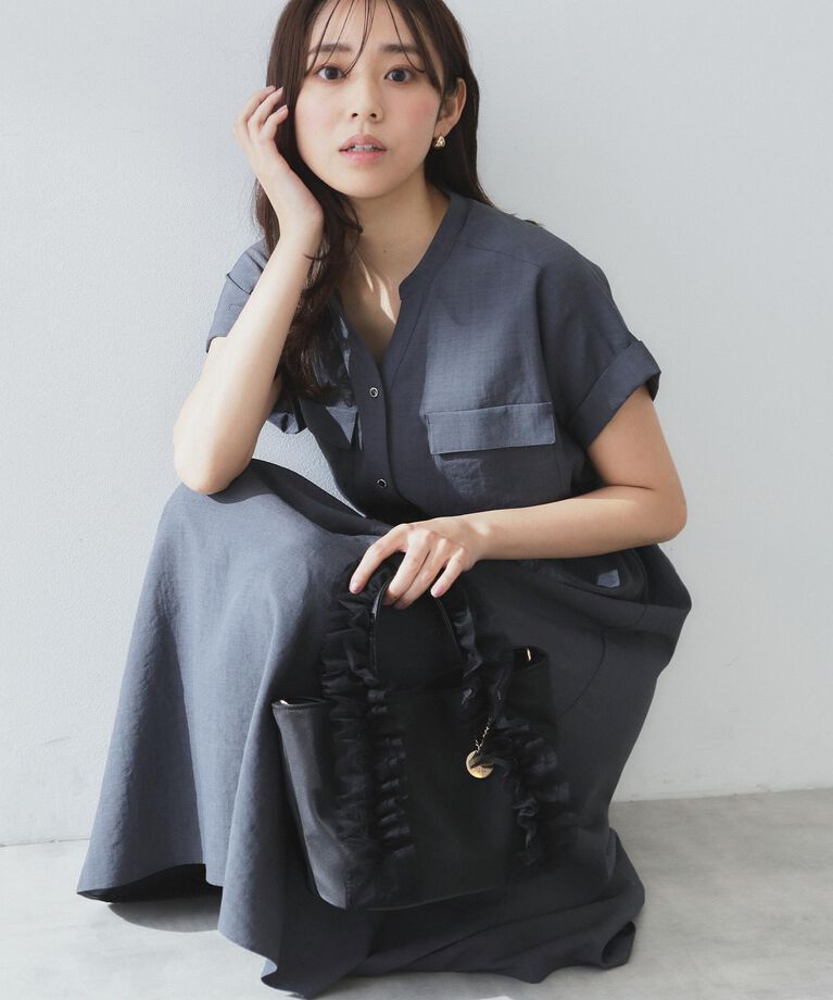 index「《6color/XS-LLsize》ダブルポケットスキッパーシャツワンピース【洗濯機洗い可/抗ピル/」|ワンピース|
