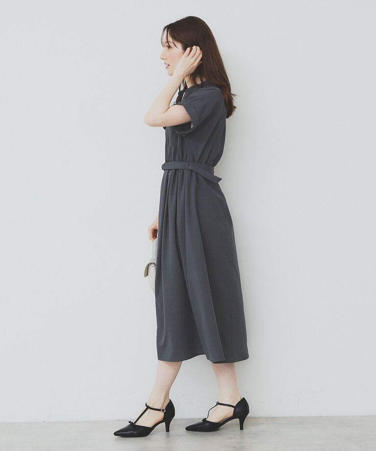index「《6color/XS-LLsize》ダブルポケットスキッパーシャツワンピース【洗濯機洗い可/抗ピル/」|ワンピース|