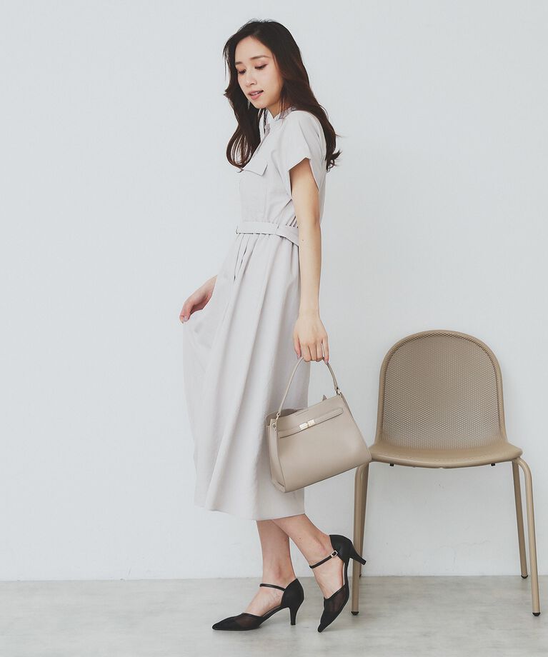 index「《6color/XS-LLsize》ダブルポケットスキッパーシャツワンピース【洗濯機洗い可/抗ピル/」|ワンピース|