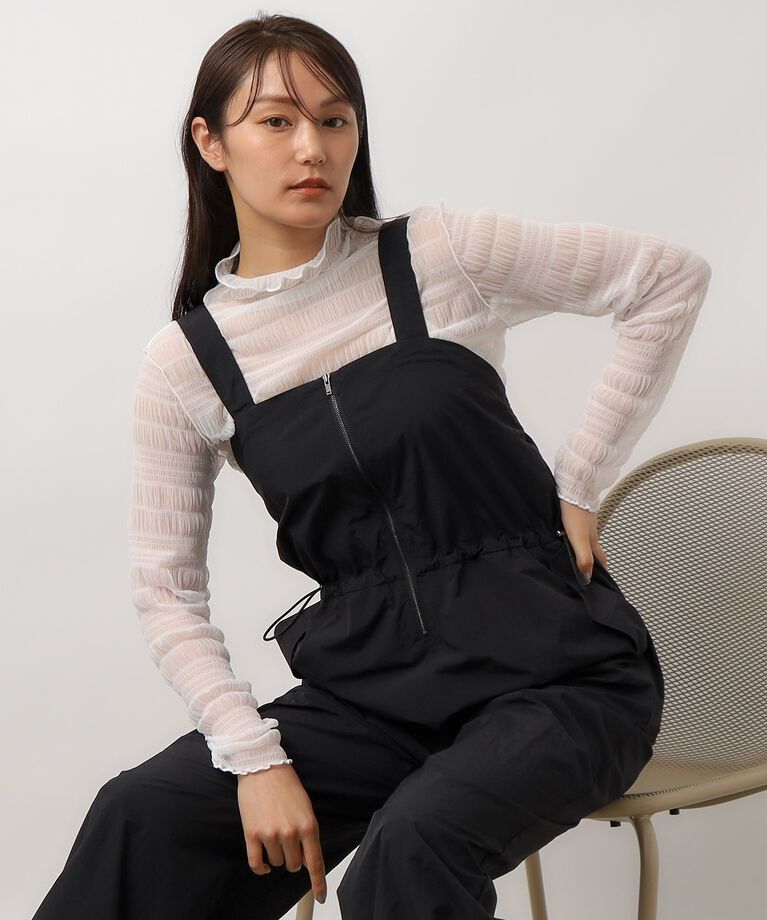 OPAQUE.CLIP「シャーリングシアートップス【洗濯機洗い可】」|Tシャツ・カットソー|ﾎﾜｲﾄ(001)