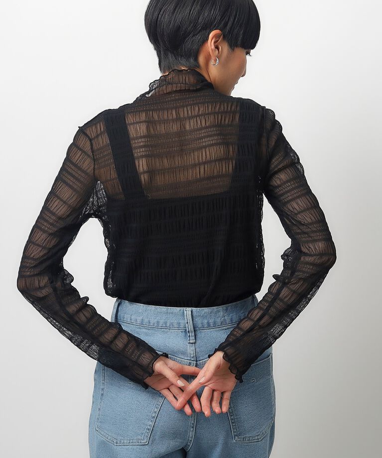 OPAQUE.CLIP「シャーリングシアートップス【洗濯機洗い可】」|Tシャツ・カットソー|