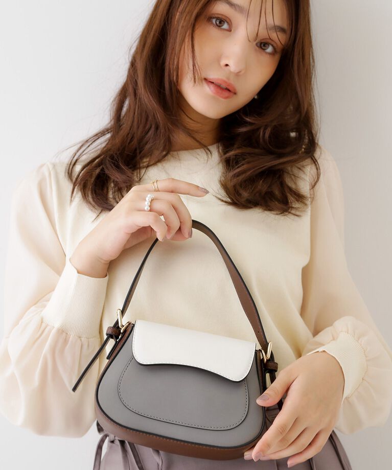 Couture broach「配色ハンドバッグ」|ハンドバッグ|