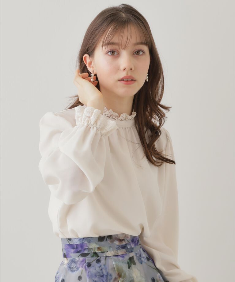 Couture broach「【ほろ甘・大人カワイイ】エンブロレース2WAYブラウス」|シャツ・ブラウス|