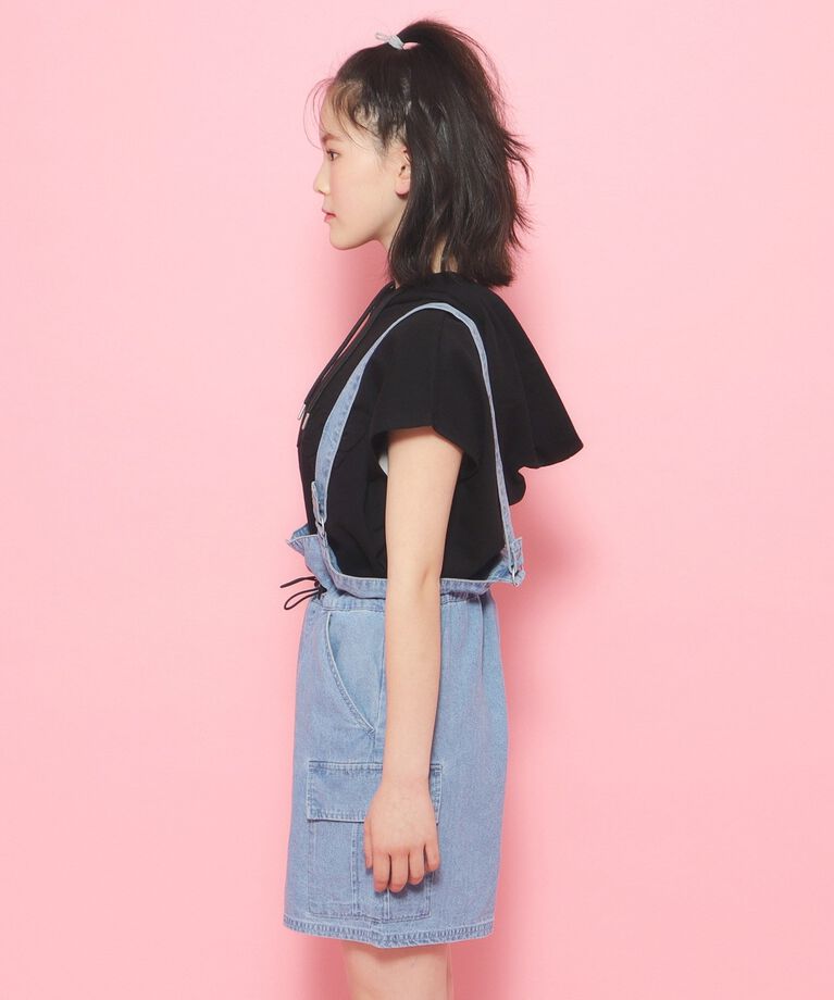PINK-latte「【接触冷感機能付き】サスペンダーキュロットパンツ」|キュロット|